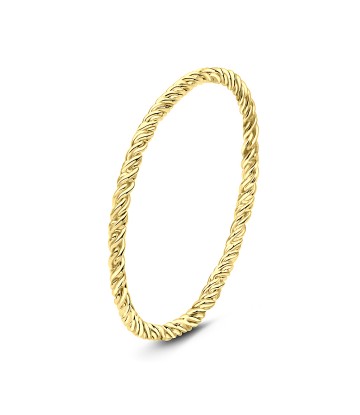 Twisted Pattern Gold Plated Silver Ring NSR-2195-GP